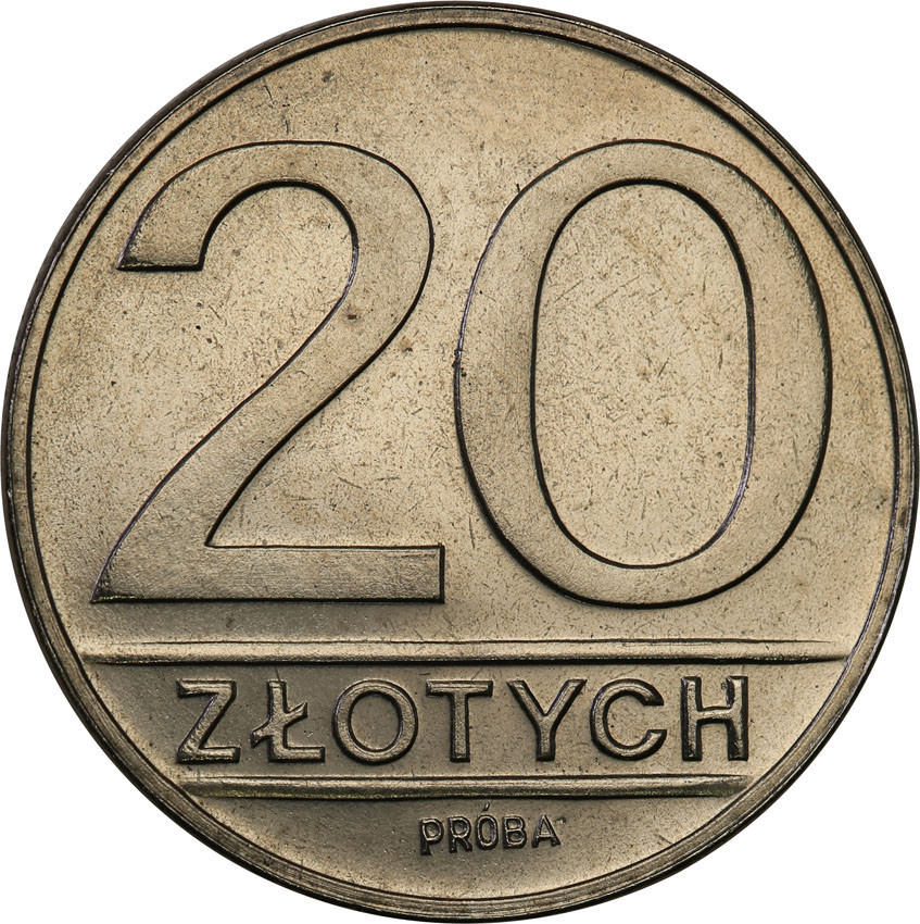 PRL. PRÓBA Nikiel 20 złotych 1984 nominał